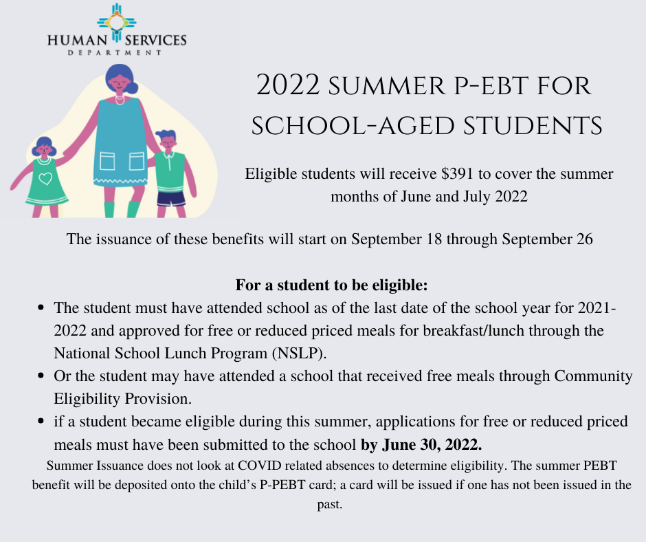 Help Feed Your Children with Pandemic EBT New Mexico Human Services